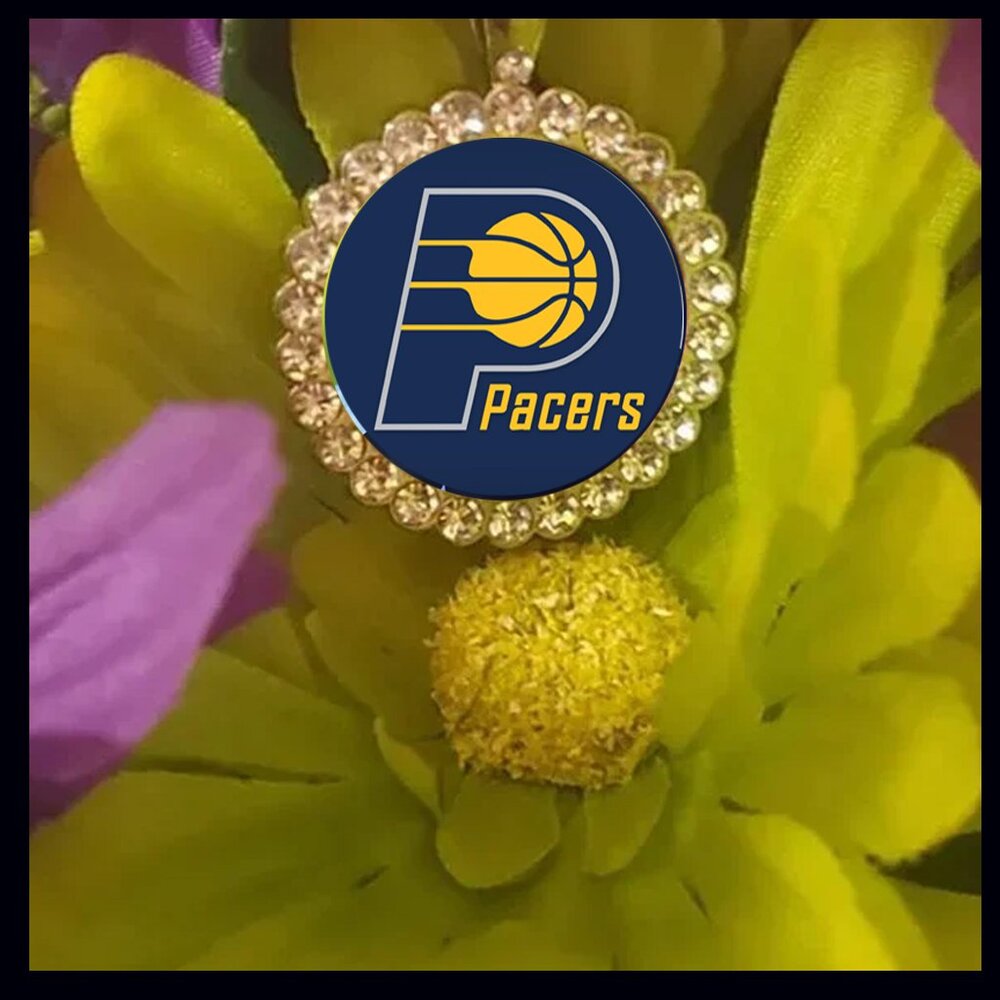 Indiana Pacers necklace bling silver rhinestones cute gift with gift box